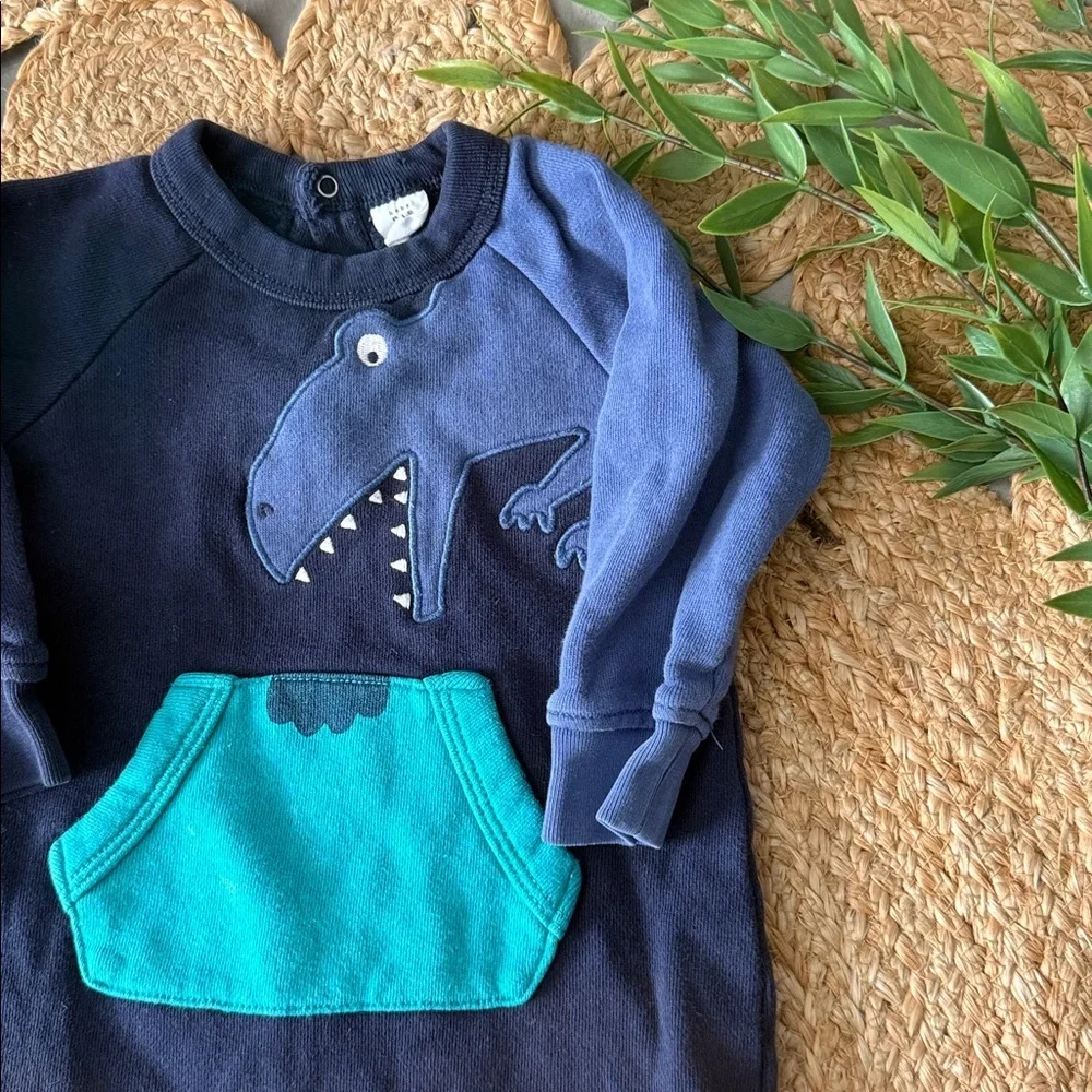 Baby Gap 18-24mo Sweat Footies Dino Patchwork.
